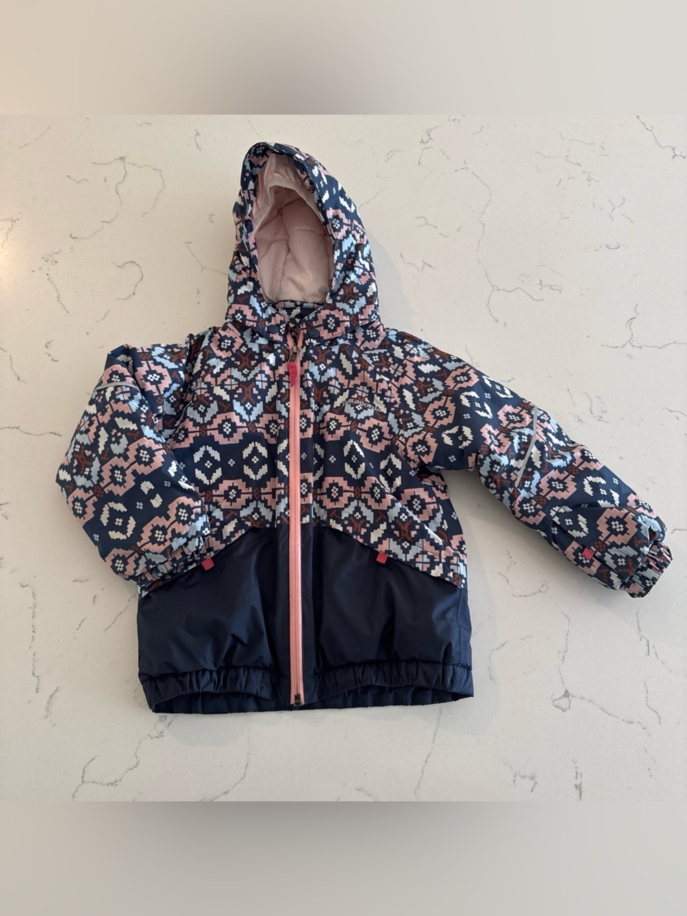 Patagonia Girls Snow Jacket Floral Aztec Insulated Waterproof Coat Zip Hooded